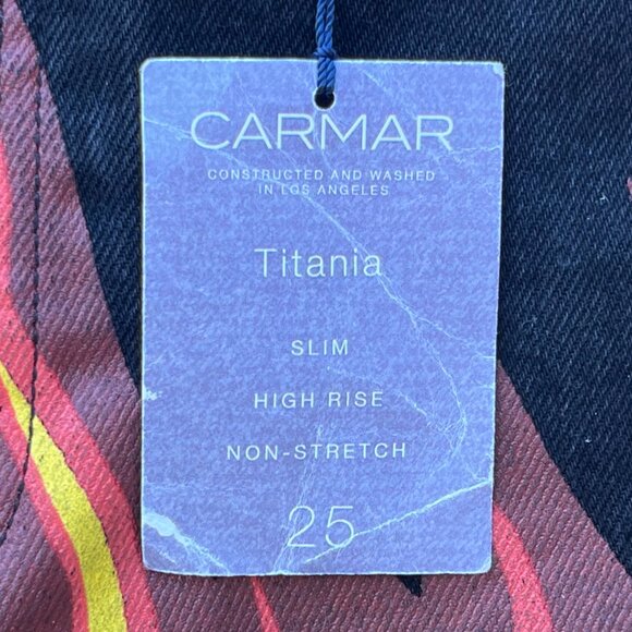 CARMAR TITANIA FLAME SLIM HIGH RISE DENIM SHORTS WOMEN’S sz 25 Button Fly NWT - Picture 6 of 12